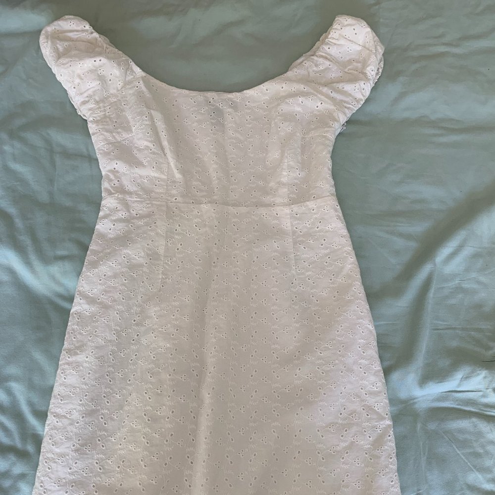 Size S Forever 21 White Eyelet Mini Dress